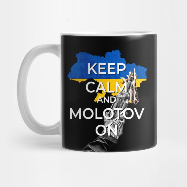 Keep Calm and Molotov On - Ukrainian Flag and Coat Of Arms - 3 by warishellstore